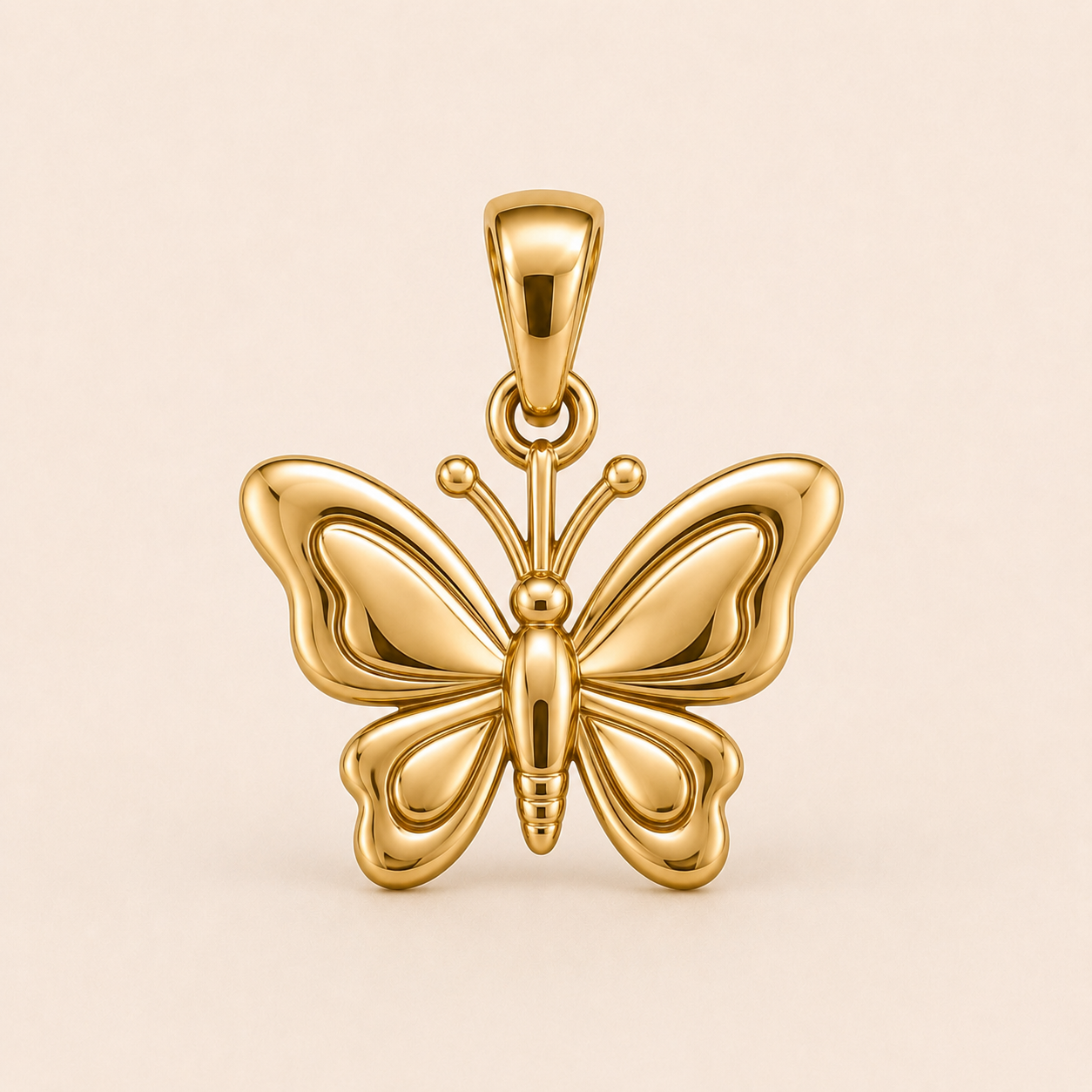 Mini Butterfly Pendant in yellow gold — 1Luxury Miami design rendering