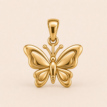 Mini Butterfly Pendant in yellow gold — 1Luxury Miami design rendering
