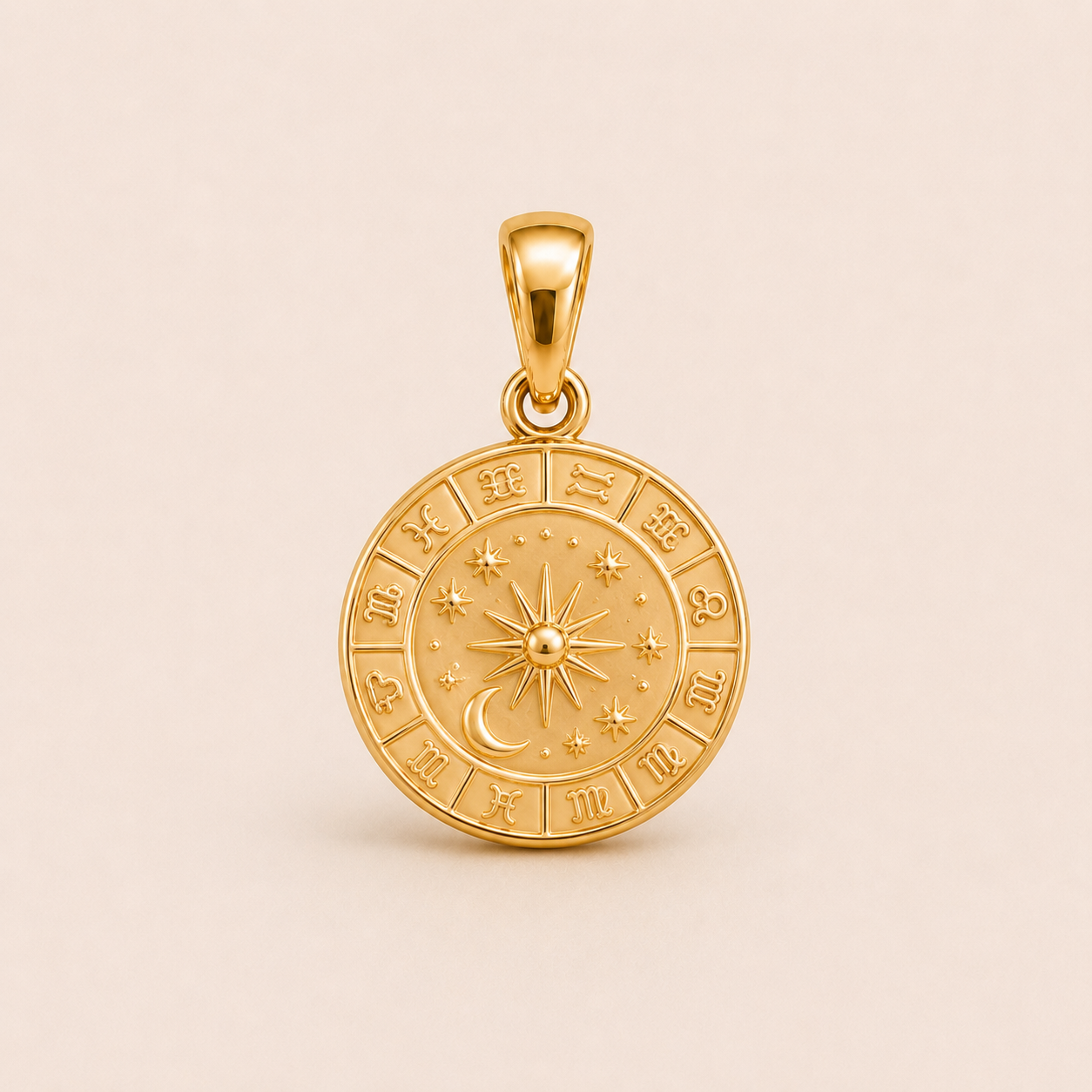 Mini Cameo Silhouette Pendant in yellow gold — 1Luxury Miami design rendering
