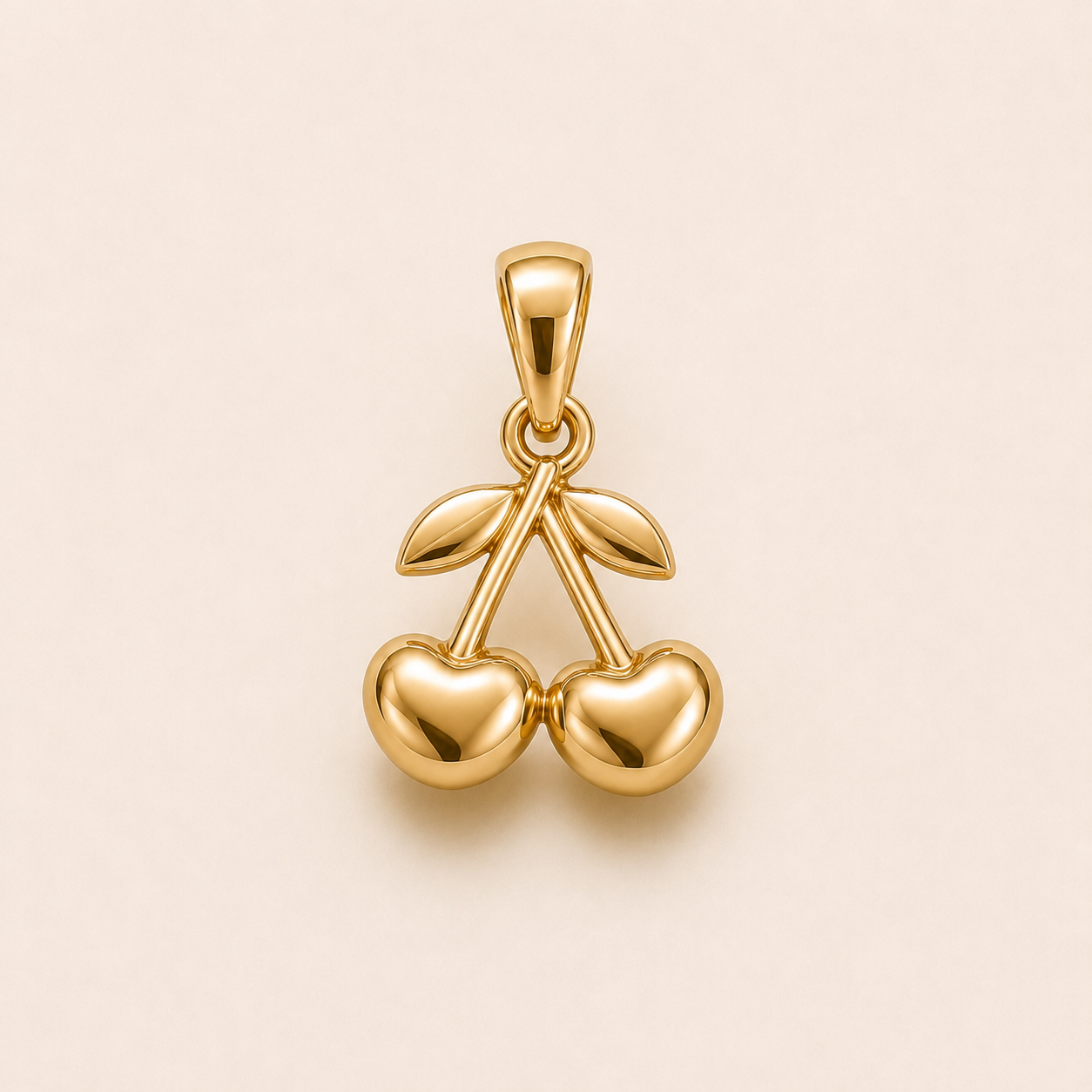 Mini Cherry Pendant in yellow gold — 1Luxury Miami design rendering