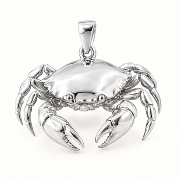 Mini Crab Sterling Silver Pendant — AI-generated silver design rendering