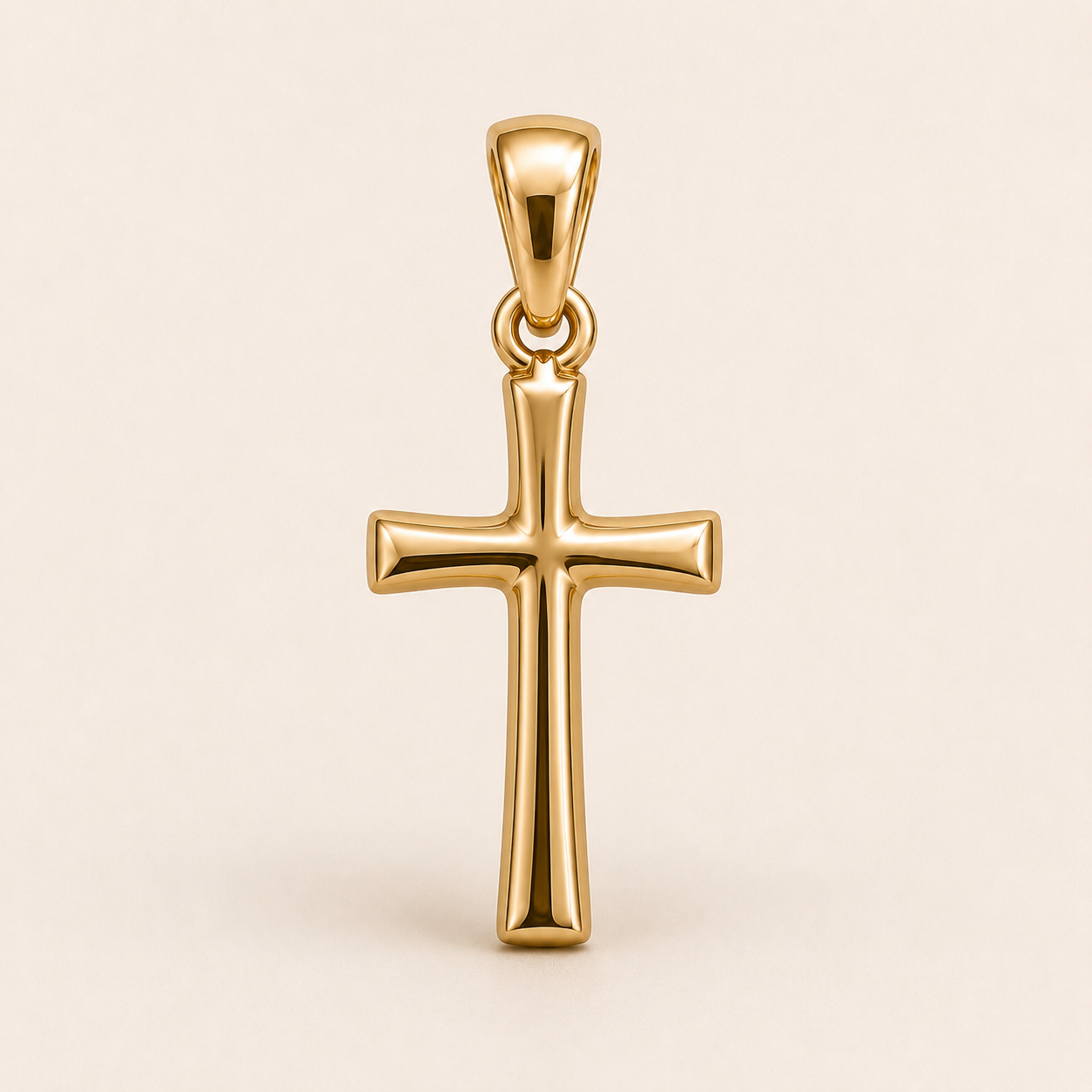 Mini Cross Pendant in yellow gold — 1Luxury Miami design rendering
