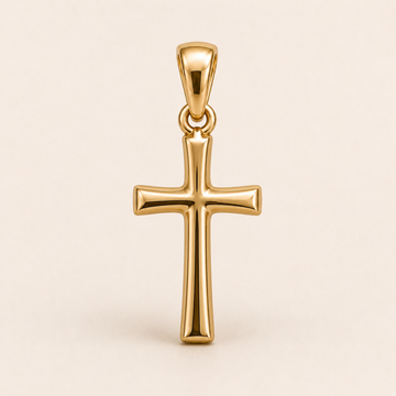 Mini Cross Pendant in yellow gold — 1Luxury Miami design rendering