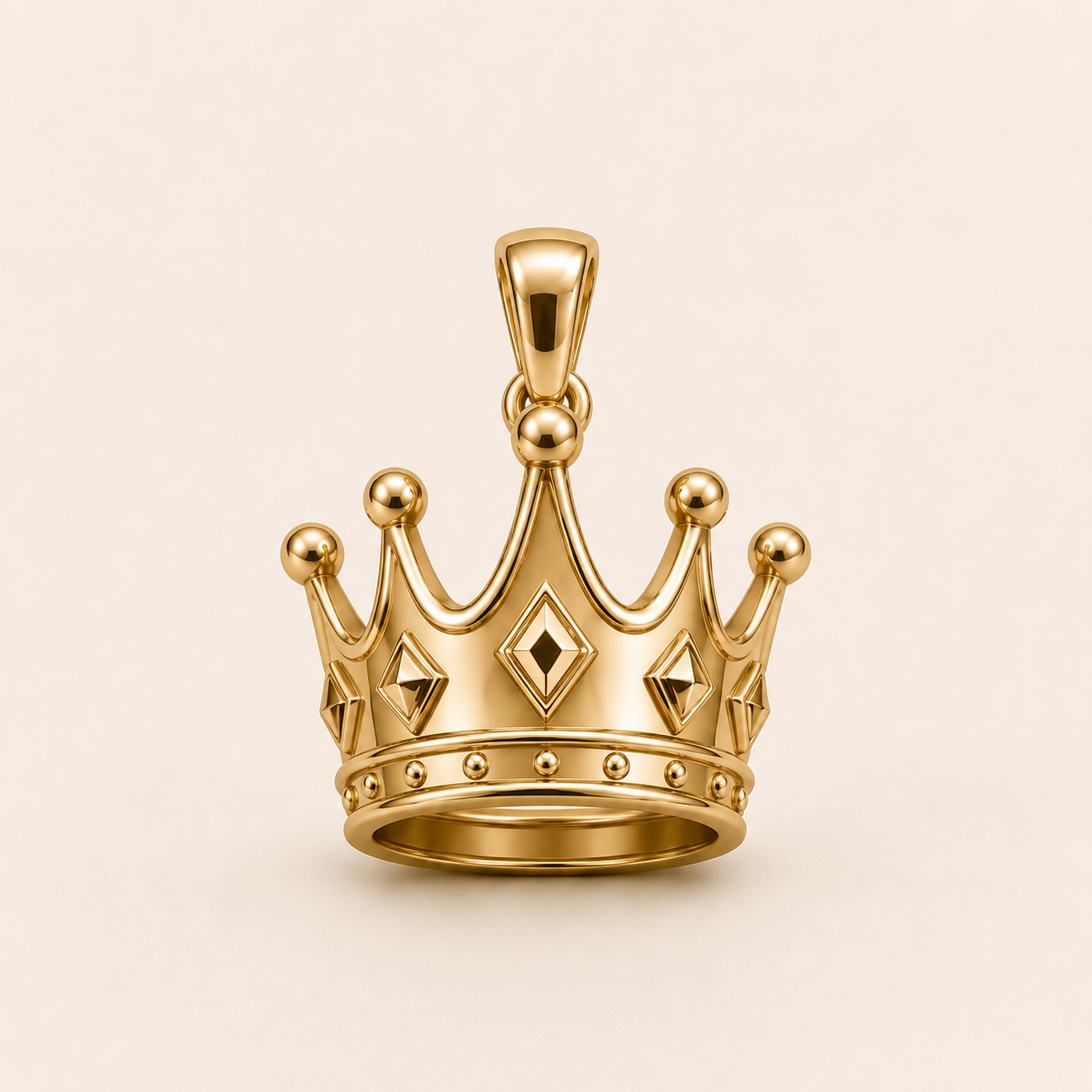 Mini Crown Pendant in yellow gold — 1Luxury Miami design rendering