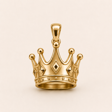 Mini Crown Pendant in yellow gold — 1Luxury Miami design rendering