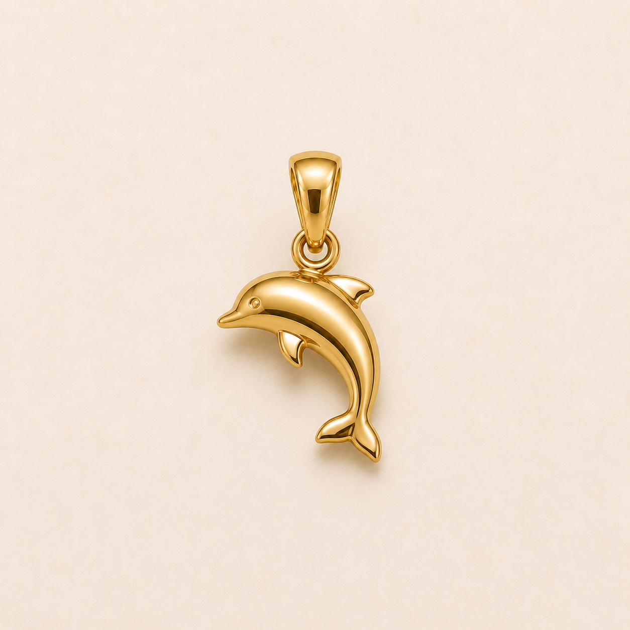 Mini Dolphin Pendant in yellow gold — 1Luxury Miami design rendering