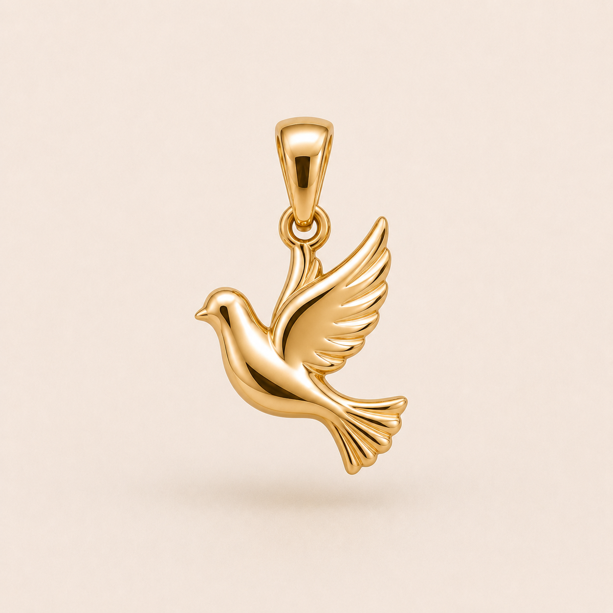 Mini Dove Pendant in yellow gold — 1Luxury Miami design rendering