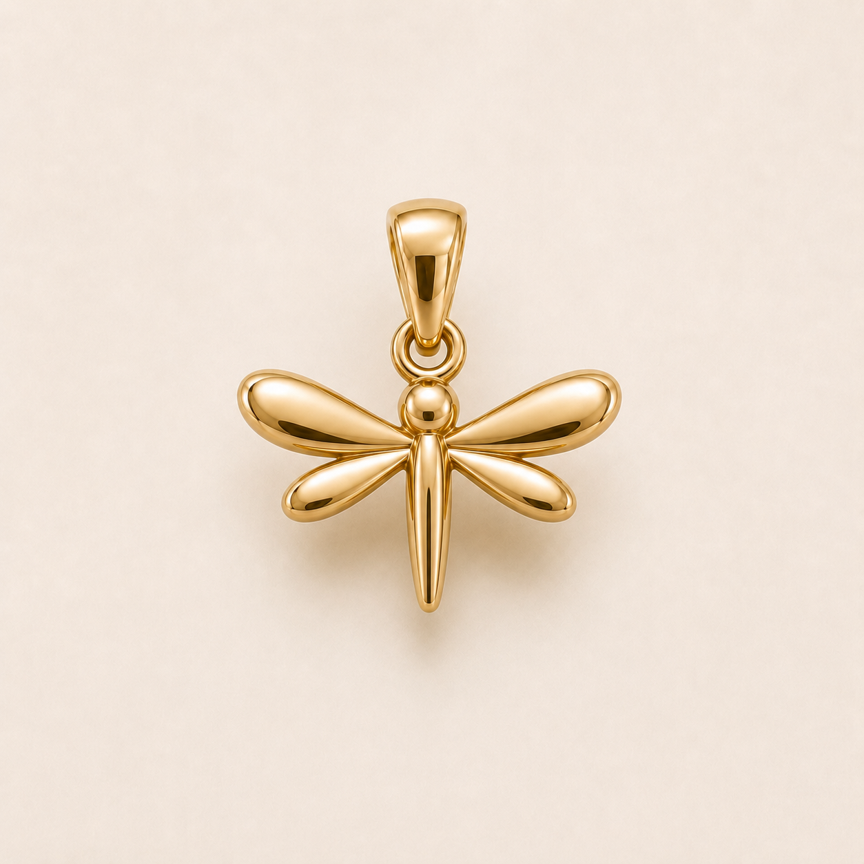 Mini Dragonfly Pendant in yellow gold — 1Luxury Miami design rendering