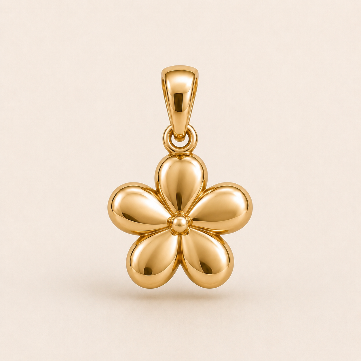 Mini Flower Pendant in yellow gold — 1Luxury Miami design rendering