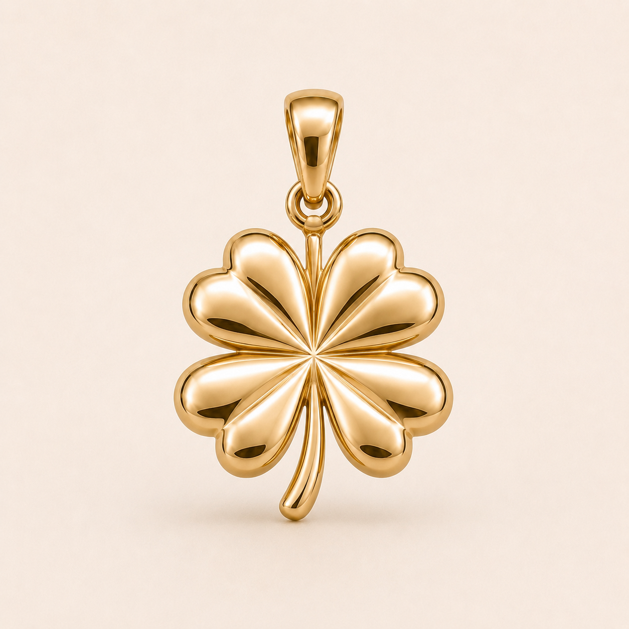 Mini Four-Leaf Clover Pendant in yellow gold — 1Luxury Miami design rendering