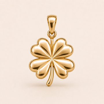 Mini Four-Leaf Clover Pendant in yellow gold — 1Luxury Miami design rendering