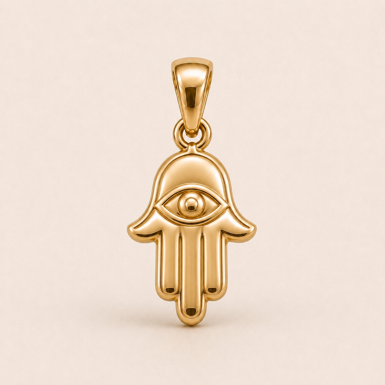 Mini Hamsa Pendant in yellow gold — 1Luxury Miami design rendering