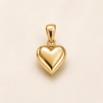 Mini Heart Pendant in yellow gold — 1Luxury Miami design rendering