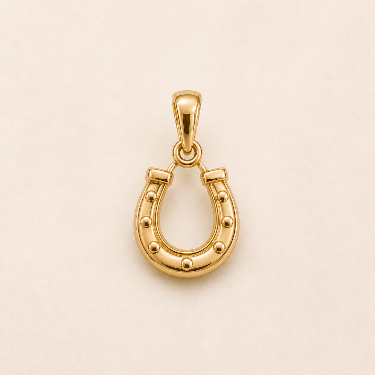 Mini Horseshoe Pendant in yellow gold — 1Luxury Miami design rendering