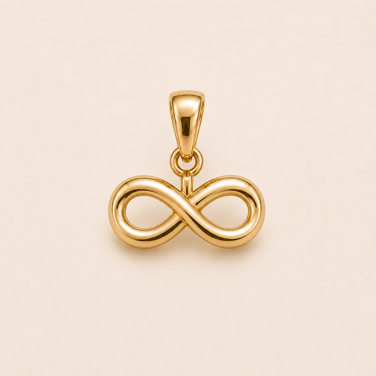 Mini Infinity Pendant in yellow gold — 1Luxury Miami design rendering
