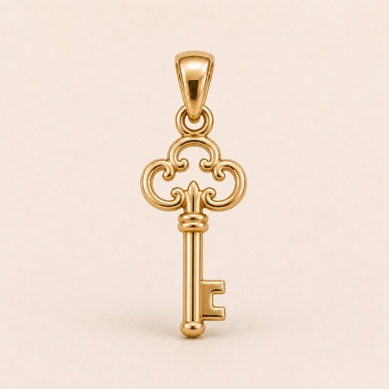 Mini Key Pendant in yellow gold — 1Luxury Miami design rendering