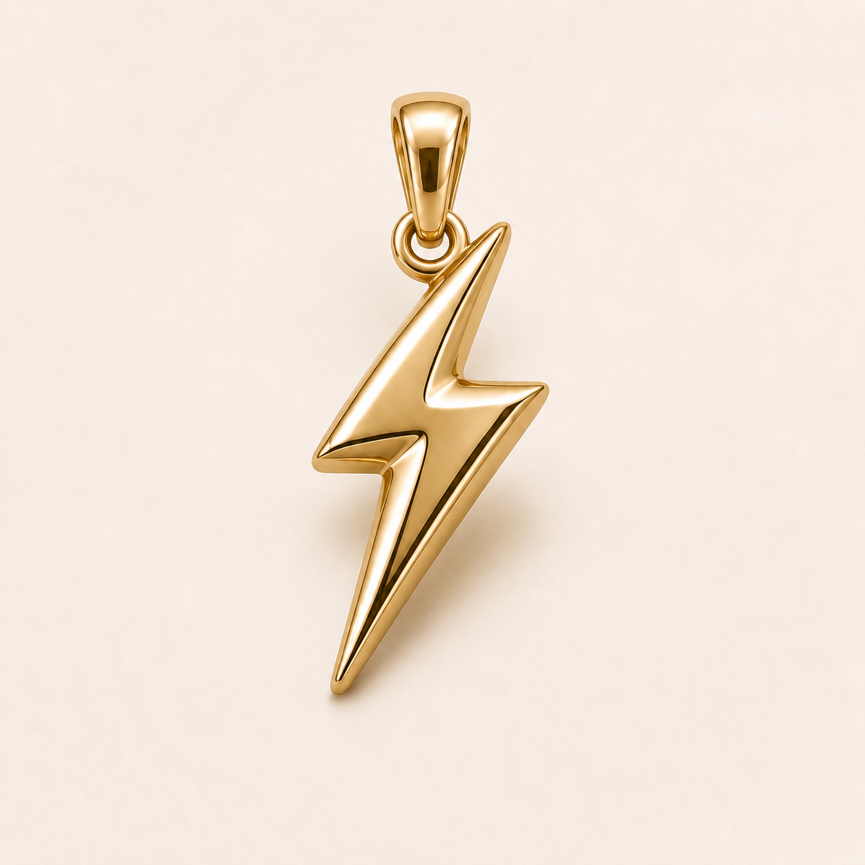 Mini Lightning Bolt Pendant in yellow gold — 1Luxury Miami design rendering