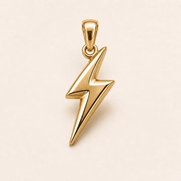 Mini Lightning Bolt Pendant in yellow gold — 1Luxury Miami design rendering