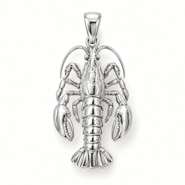 Mini Lobster Sterling Silver Pendant — AI-generated silver design rendering