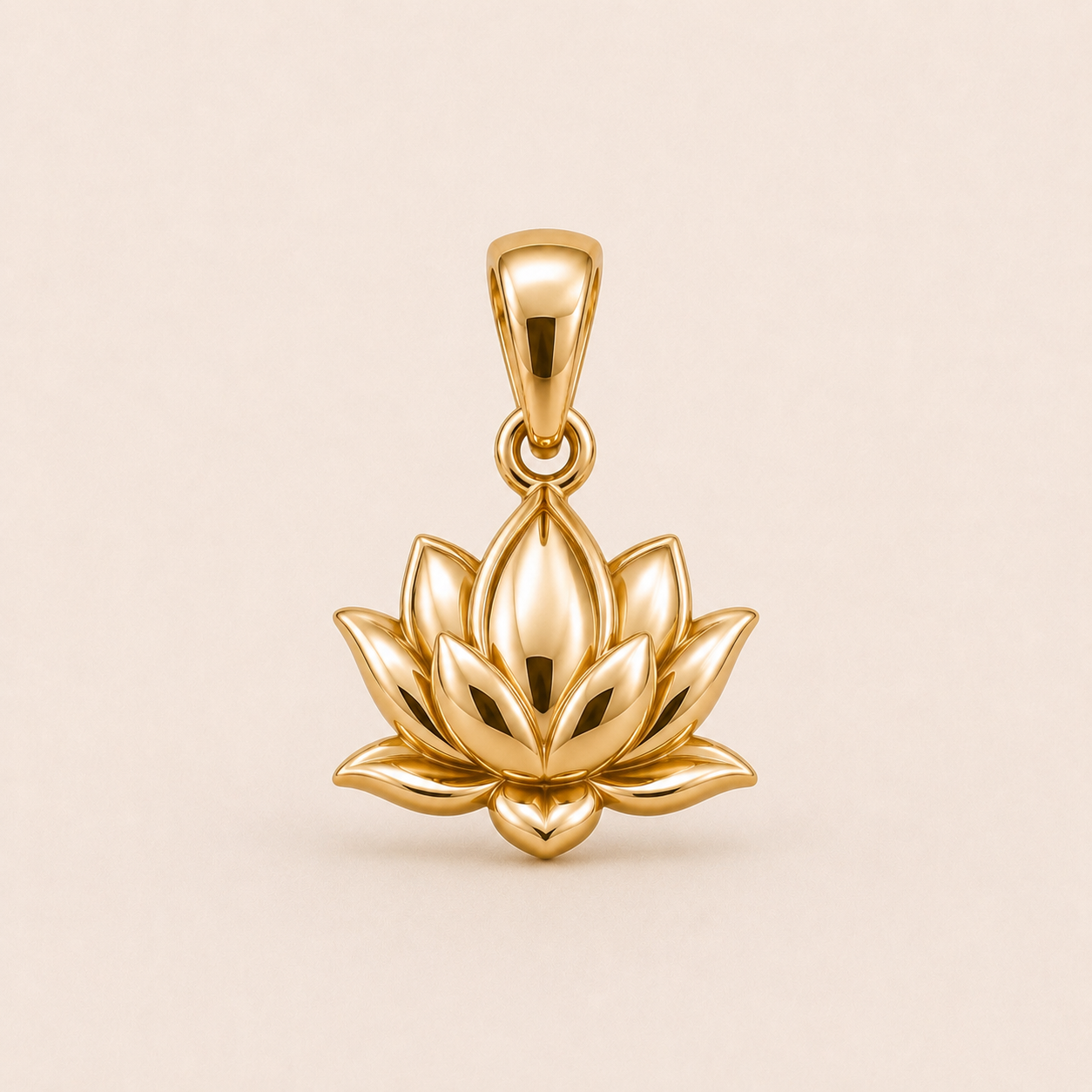 Mini Lotus Pendant in yellow gold — 1Luxury Miami design rendering