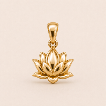 Mini Lotus Pendant in yellow gold — 1Luxury Miami design rendering