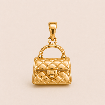 Mini Luxe Handbag Pendant in yellow gold — 1Luxury Miami design rendering