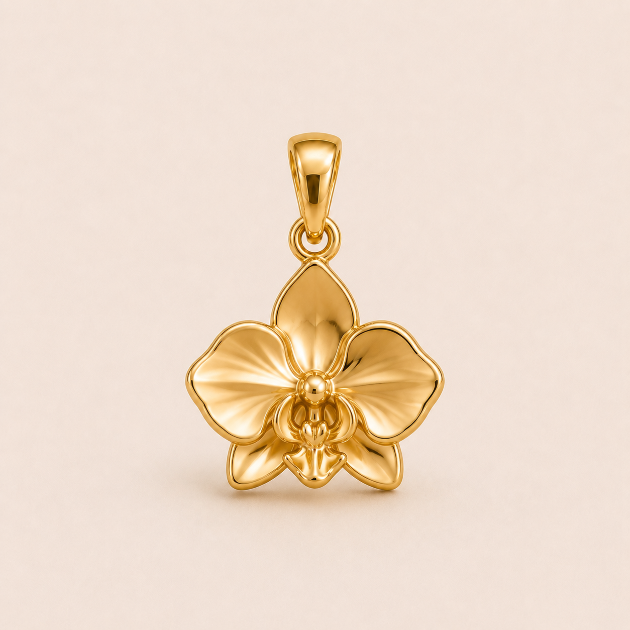 Mini Orchid Pendant in yellow gold — 1Luxury Miami design rendering