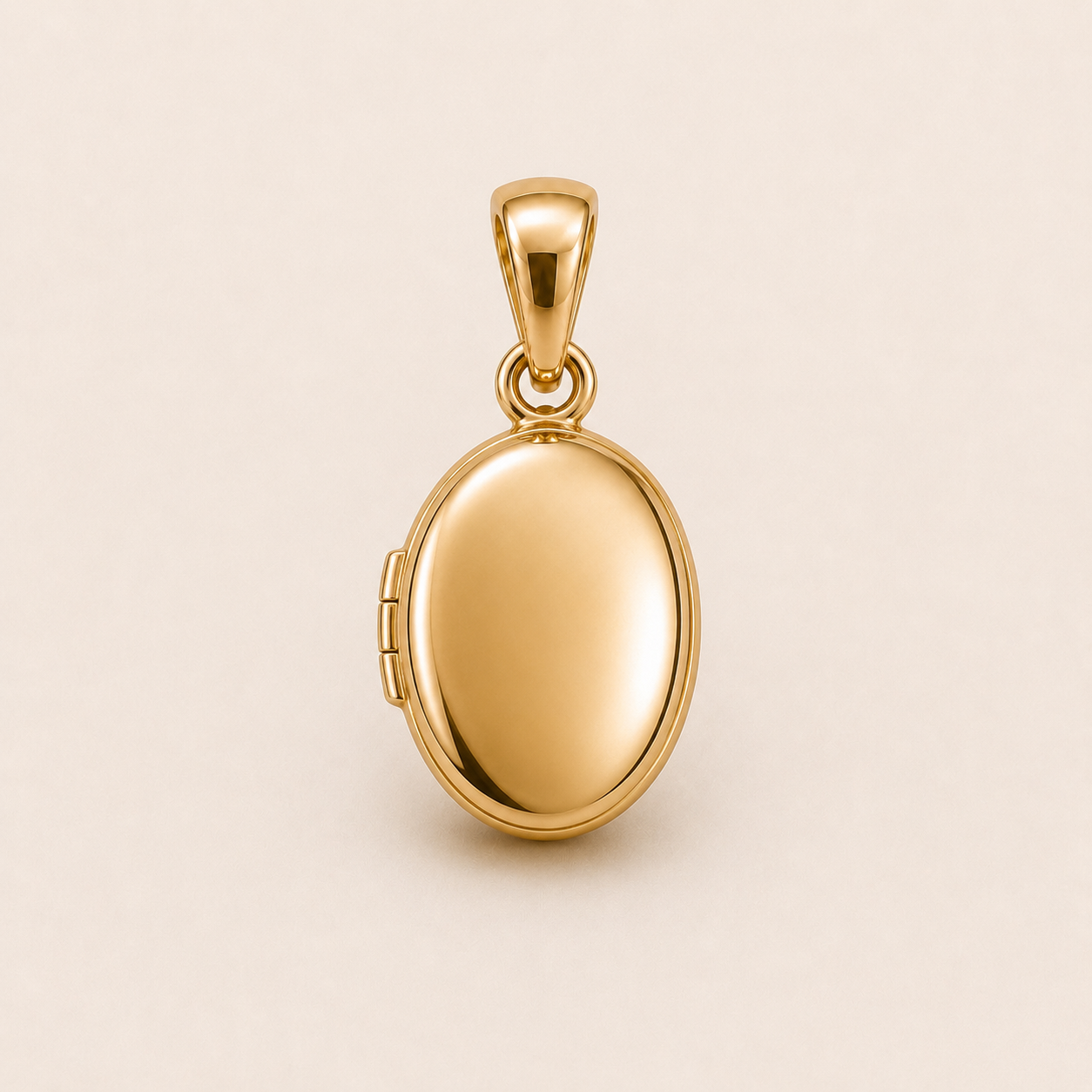 Mini Oval Locket Pendant in yellow gold — 1Luxury Miami design rendering