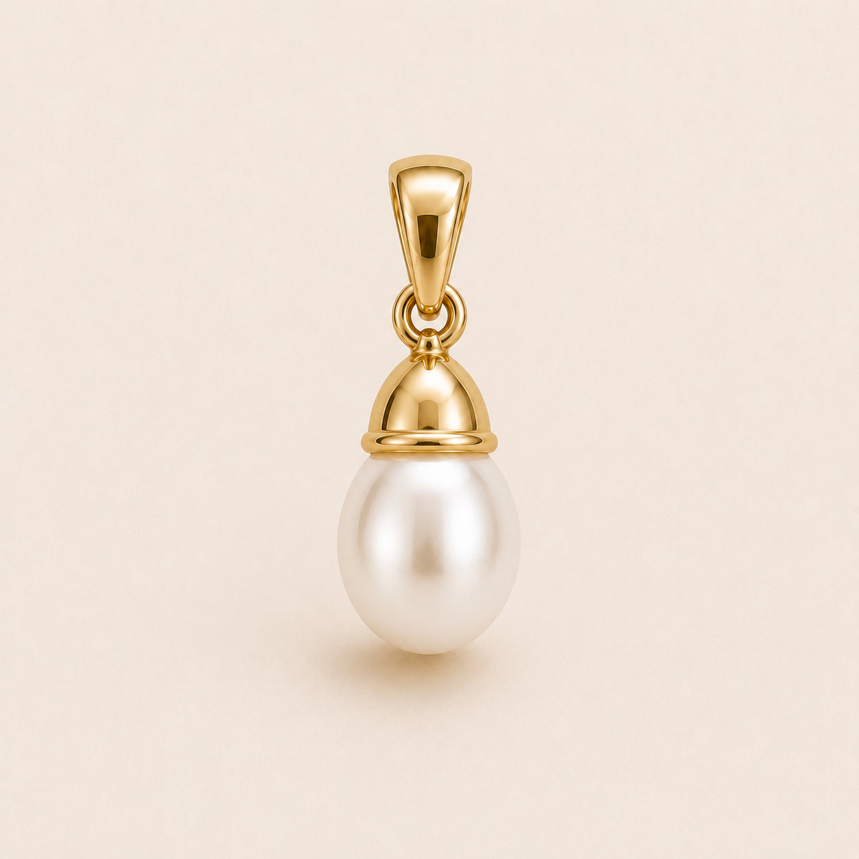 Mini Pearl Drop Pendant in yellow gold — 1Luxury Miami design rendering