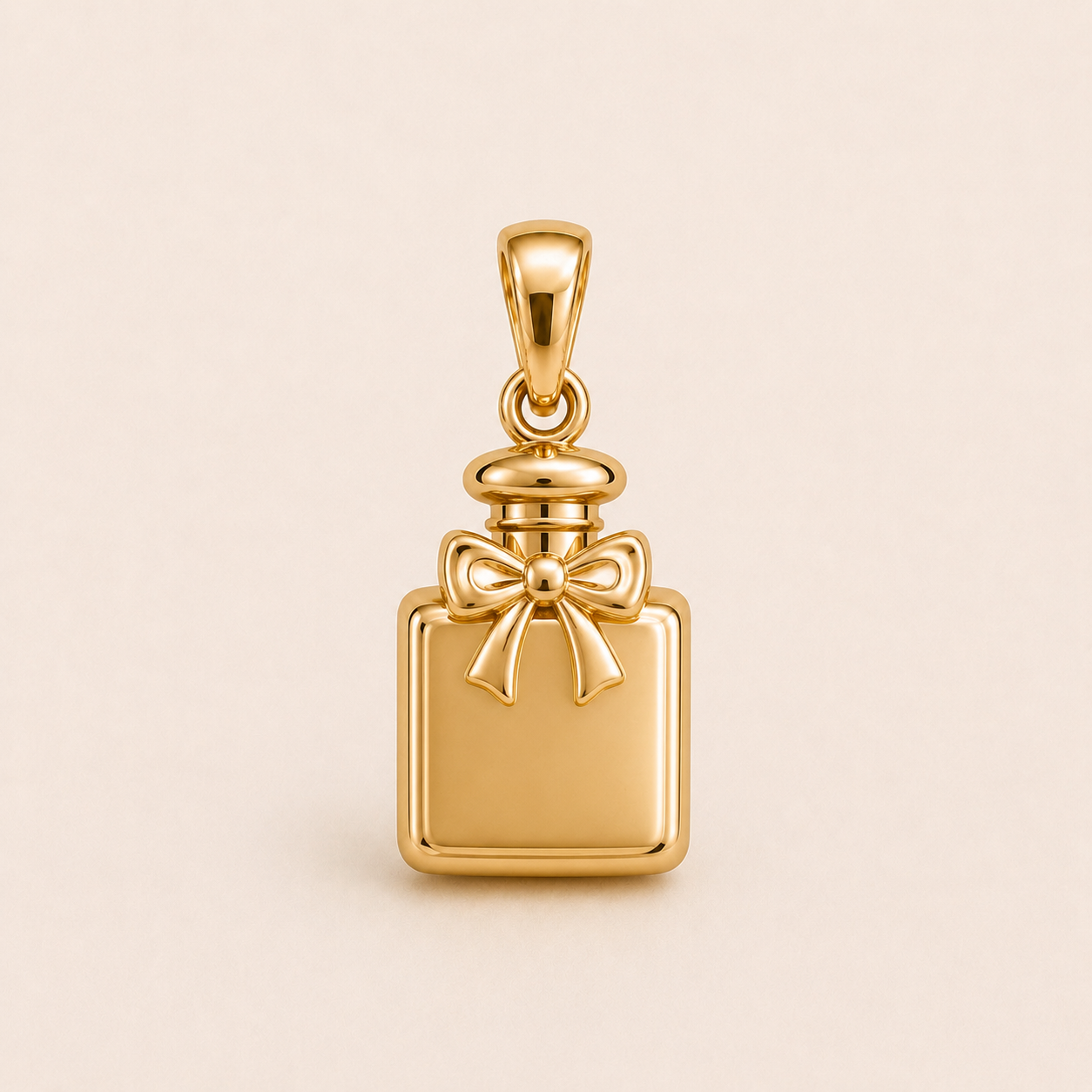 Mini Perfume Bottle Pendant in yellow gold — 1Luxury Miami design rendering