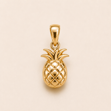 Mini Pineapple Pendant in yellow gold — 1Luxury Miami design rendering