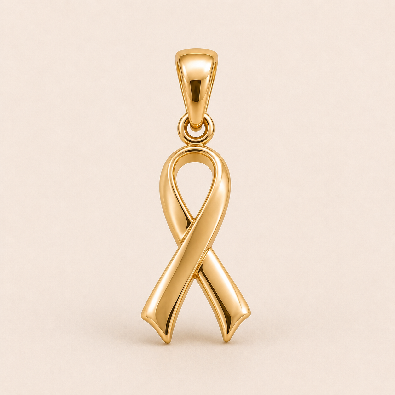 Mini Ribbon Pendant in yellow gold — 1Luxury Miami design rendering