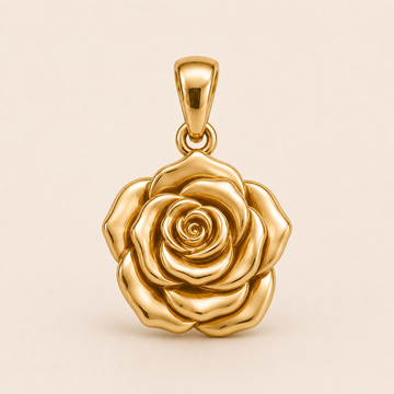 Mini Rose Pendant in yellow gold — 1Luxury Miami design rendering