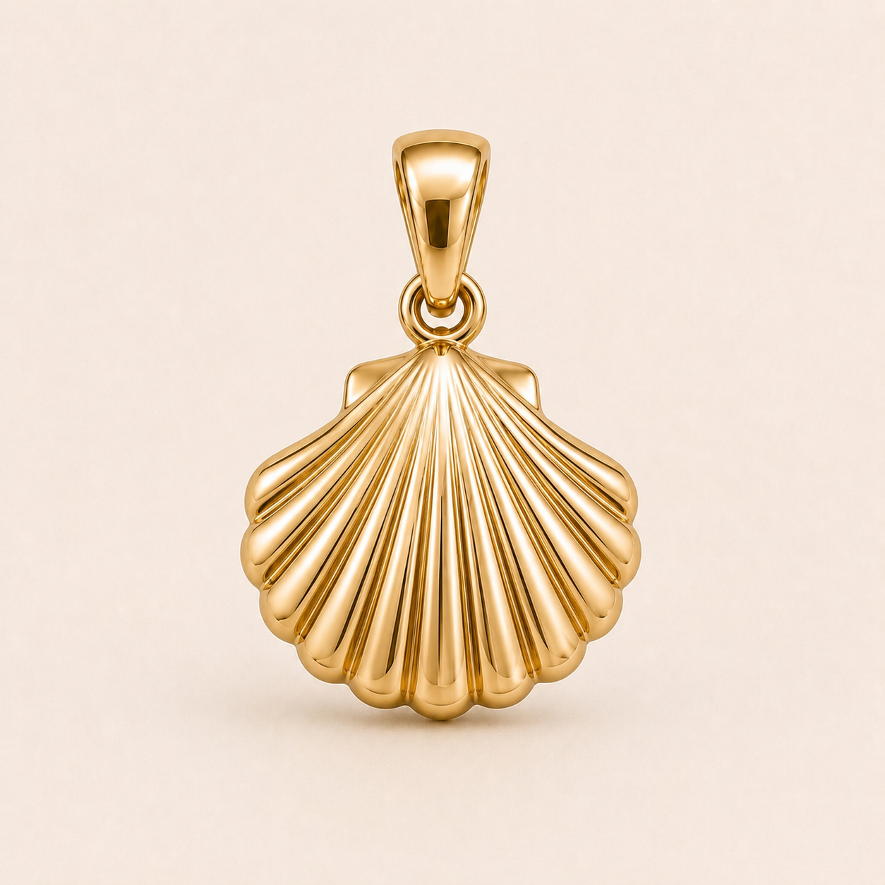 Mini Seashell Pendant in yellow gold — 1Luxury Miami design rendering
