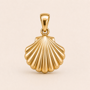 Mini Seashell Pendant in yellow gold — 1Luxury Miami design rendering