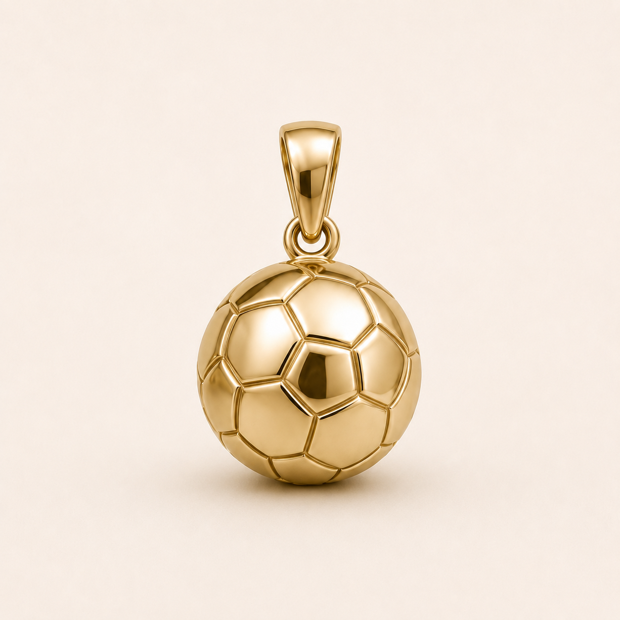 Mini Soccer Ball Pendant in yellow gold — 1Luxury Miami design rendering