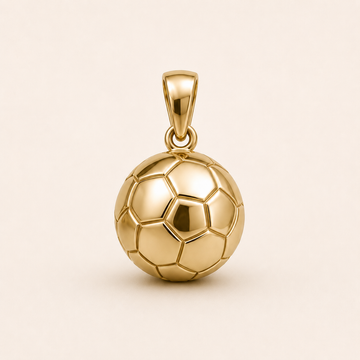Mini Soccer Ball Pendant in yellow gold — 1Luxury Miami design rendering