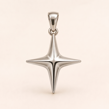 Mini Star pendant — reused white-gold design rendering for the silver counterpart.