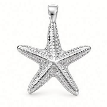 Mini Starfish Sterling Silver Pendant — AI-generated silver design rendering