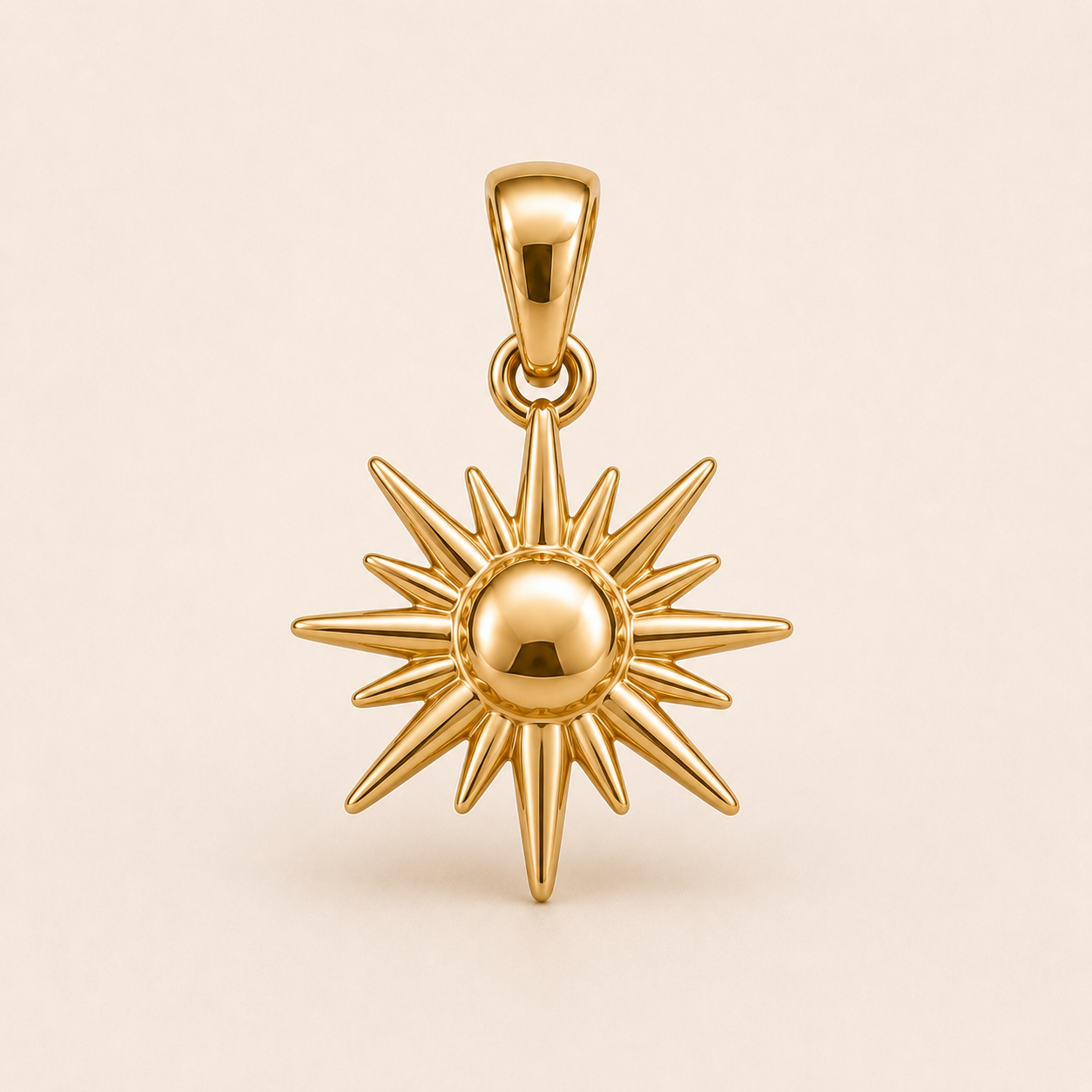 Mini Sunburst Pendant in yellow gold — 1Luxury Miami design rendering