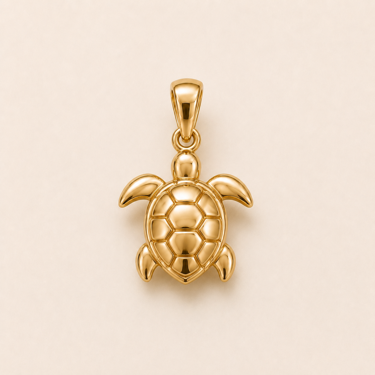 Mini Turtle Pendant in yellow gold — 1Luxury Miami design rendering