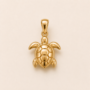 Mini Turtle Pendant in yellow gold — 1Luxury Miami design rendering