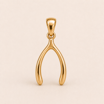 Mini Wishbone Pendant in yellow gold — 1Luxury Miami design rendering