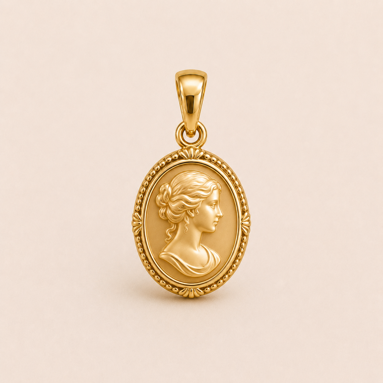 Mini Zodiac Medallion Pendant in yellow gold — 1Luxury Miami design rendering