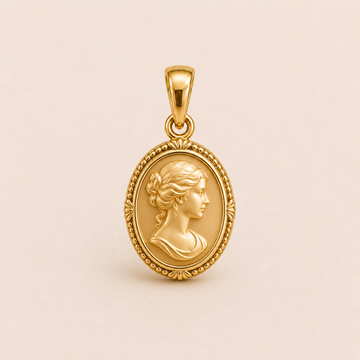 Mini Zodiac Medallion Pendant in yellow gold — 1Luxury Miami design rendering