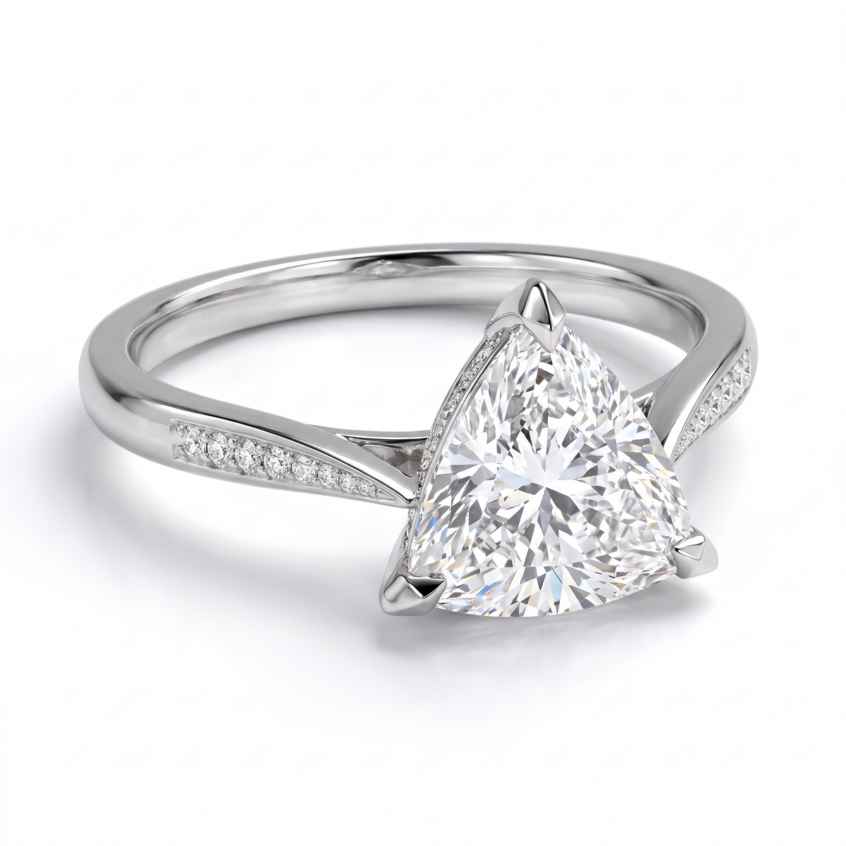 Model 20 Trillion Modern Pavé engagement ring three-quarter catalog view on white background