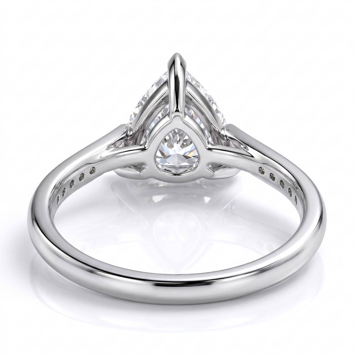 Model 20 Trillion Modern Pavé engagement ring rear three-quarter catalog view on white background