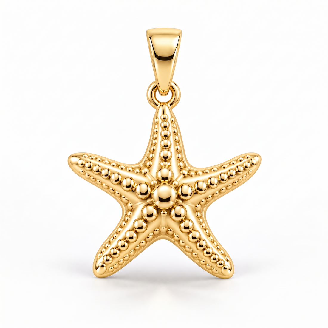 Starfish Gold Pendant front catalog view on white background