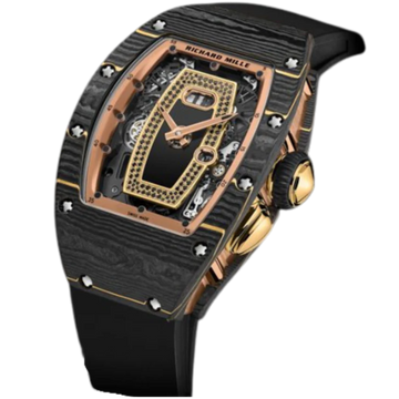 RM 037 Ladies’ Carbon Rubber Strap Carbon Gold Case