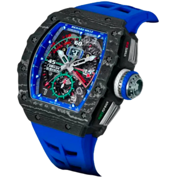 RM 011-04 Mancini Automatic Blue Rubber Strap Carbon Case